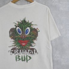 画像1: 90's USA製 "MR BuD hEad" ラスタカラー ガンジャプリントパロディTシャツ L (1)