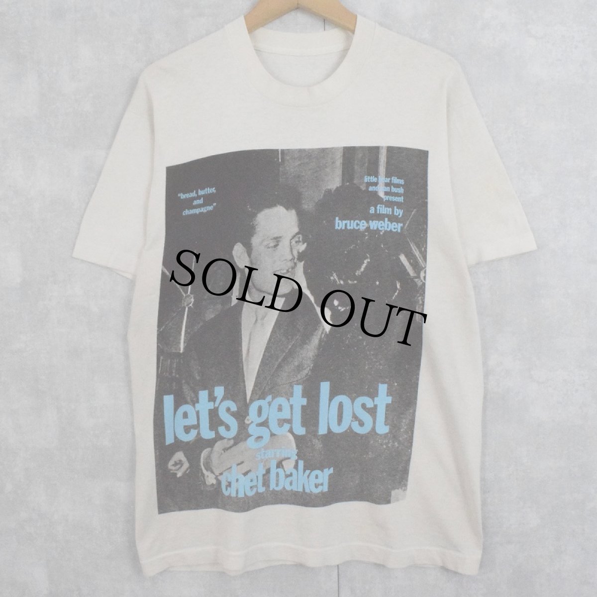 画像1: 90's BRUCE WEBER "let's get lost starring chet baker" フォトプリントTシャツ (1)