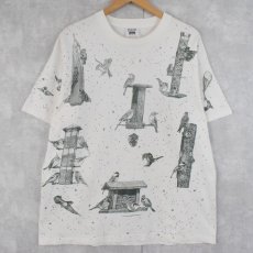 画像1: 90's rel-e-vant products USA製 鳥イラストTシャツ XL (1)
