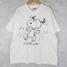 画像1: 90's SNOPPY USA製 "I LOVE LIFE !" キャラクターTシャツ L (1)