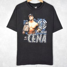 画像1: WWE "JOHN CENA" プロレスラープリントTシャツ BLACK L (1)