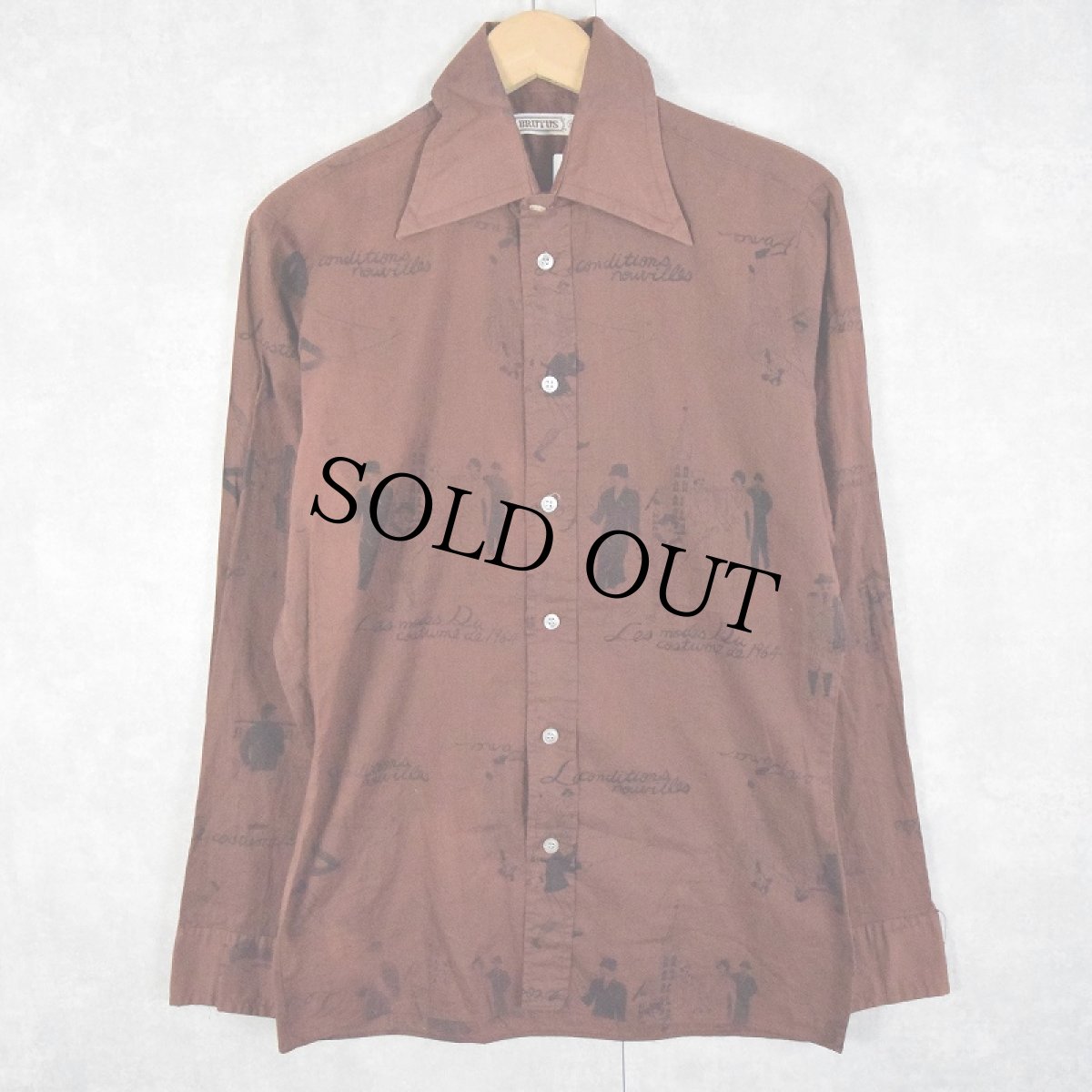 画像1: 70's〜 BRUTUS 総柄シャツ (1)
