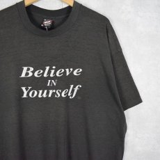 画像1: 90's USA製 "Believe IN Yourself" メッセージプリントTシャツ XXL (1)