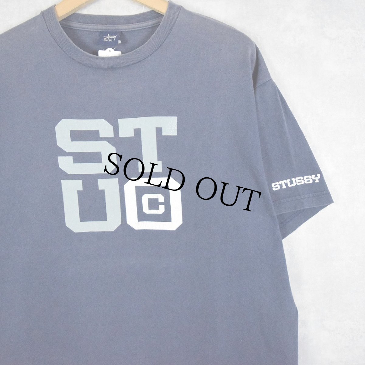 画像1: STUSSY "STU?" プリントTシャツ L (1)