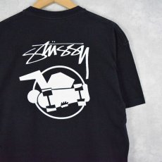 画像1: STUSSY "SKATE MAN" プリントTシャツ L (1)