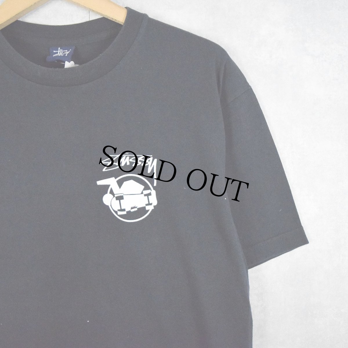 画像2: STUSSY "SKATE MAN" プリントTシャツ L (2)