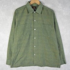 画像1: 60〜70's Sears "PERMA PREST" ポリエステル×コットン オープンカラーシャツ L (1)