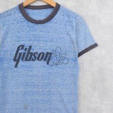 画像1: 80's "Gibson" ロゴプリントリンガーTシャツ (1)