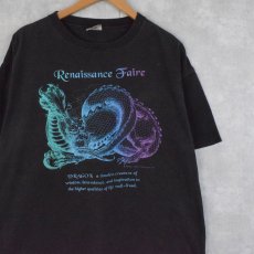 画像1: 90's "Renaissance Faire" 龍プリントTシャツ XL (1)