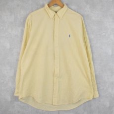 画像1: Ralph Lauren "CLASSIC FIT" ストライプ柄 シアサッカーボタンダウンシャツ M (1)
