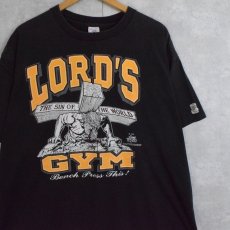 画像1: 90's LORD'S GYM USA製 "HIS PAIN YOUR GAIN" ジーザスパロディTシャツ XXL (1)