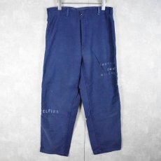 画像1: VINTAGE 針刺しシンチバック ダブルニー ジャーマンワークパンツ W32 (1)