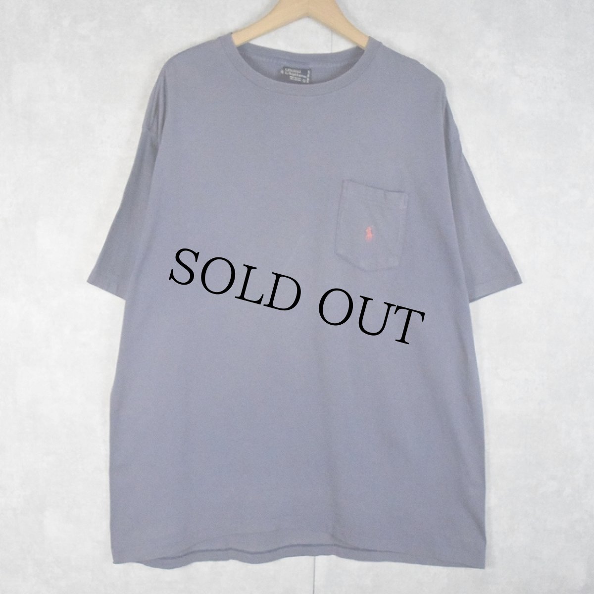 画像1: 90's POLO Ralph Lauren USA製 ロゴ刺繍ポケットTシャツ L (1)