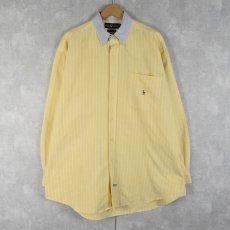 画像1: POLO Ralph Lauren "The Big Shirt" ストライプ柄 ボタンダウンコットンシャツ L (1)