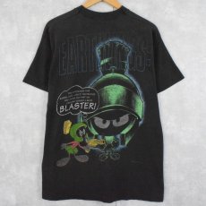 画像1: 90's Marvin the Martian USA製 "Looney Tunes" キャラクター刺繍 プリントTシャツ BLACK L (1)