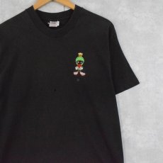 画像2: 90's Marvin the Martian USA製 "Looney Tunes" キャラクター刺繍 プリントTシャツ BLACK L (2)