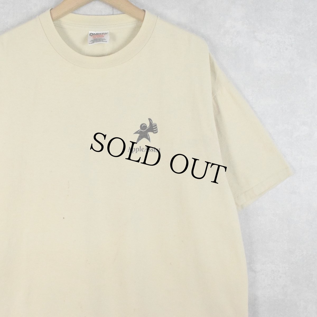 画像2: 90's apple USA製 "Apple Assist" レインボーロゴ プリントTシャツ XL (2)