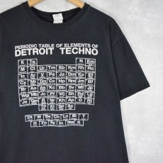 画像1: "Periodic Table of the Elements of DETROIT TECHNO" 周期表プリントTシャツ BLACK L (1)
