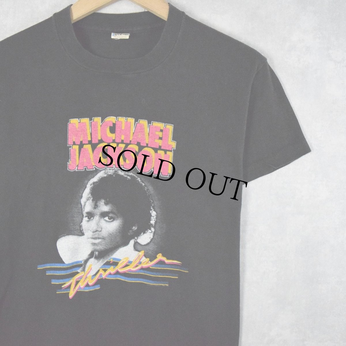 画像1: 80's MICHAEL JACKSON USA製 "THRILLER" ミュージシャンTシャツ M (1)