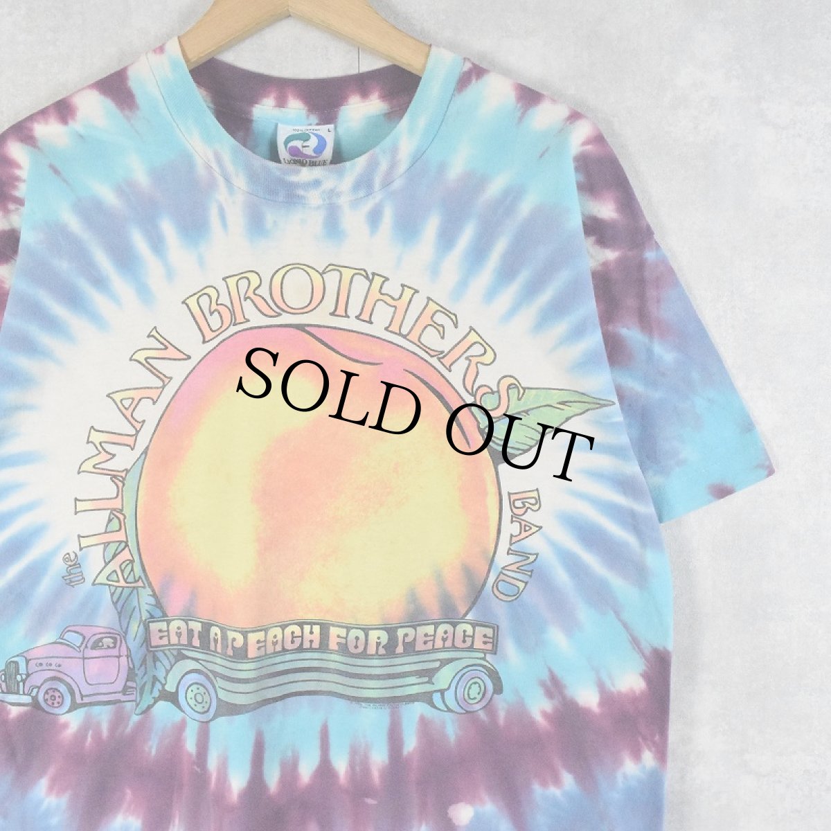 画像1: 90's LIQUID BLUE "The Allman Brothers Band" USA製 ロックバンド タイダイTシャツ L (1)