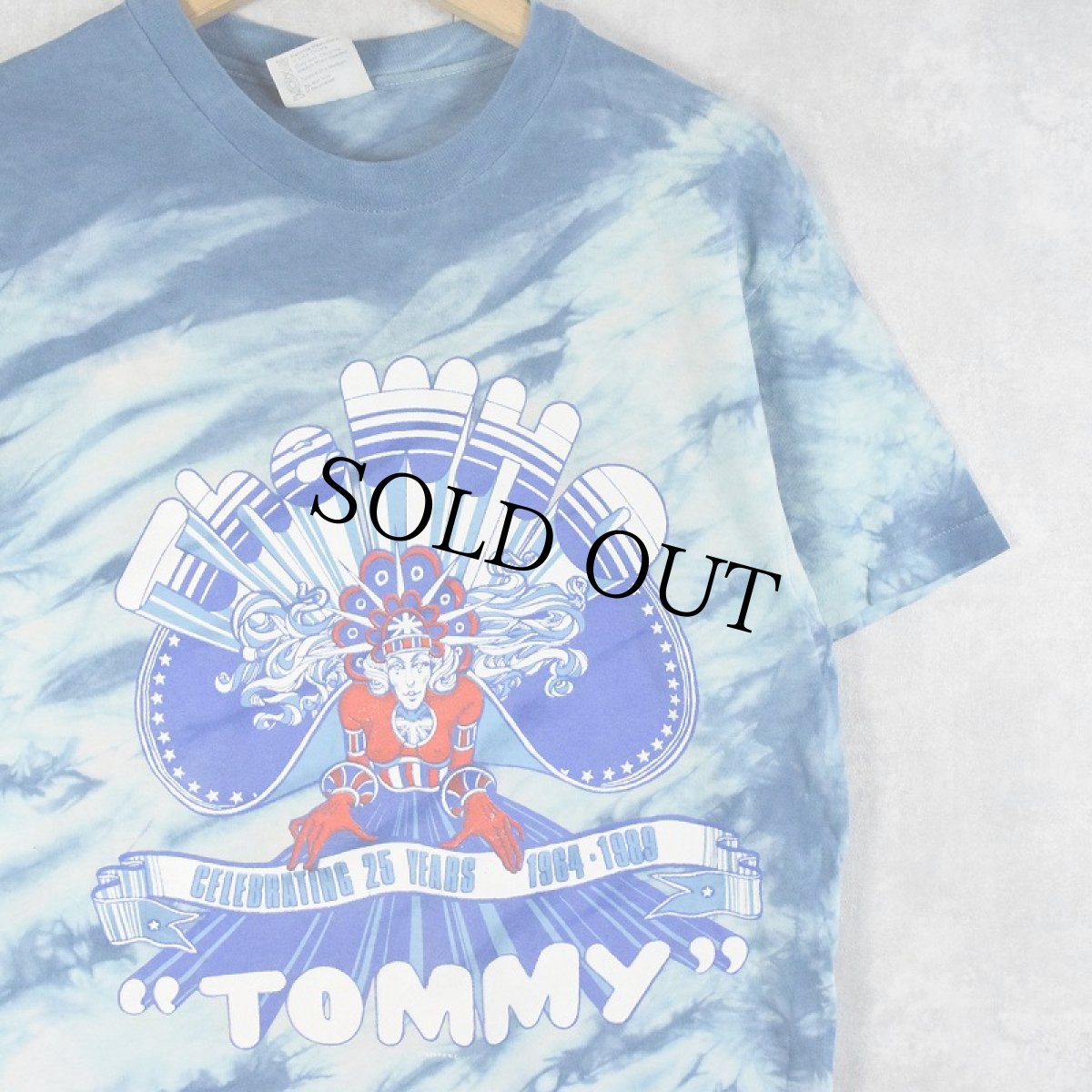 画像1: 【SALE】 80's The Who "TOMMY" Celebrating 25 years ロックバンド タイダイTシャツ L (1)