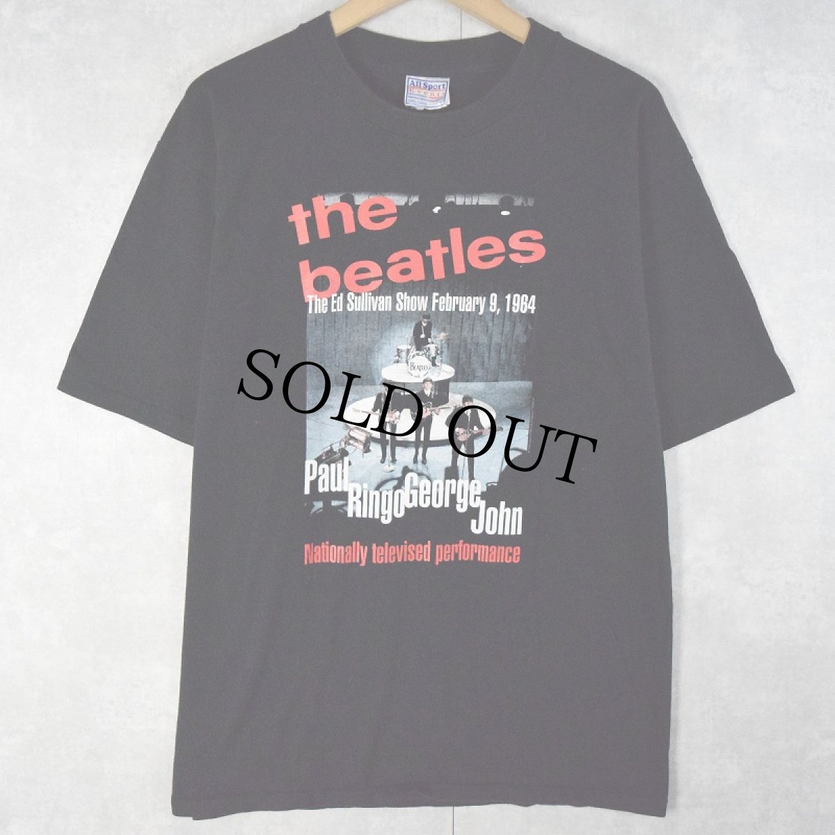 画像1: 90〜00's THE BEATLES "The Ed Sullivan Show" ロックバンドTシャツ L (1)