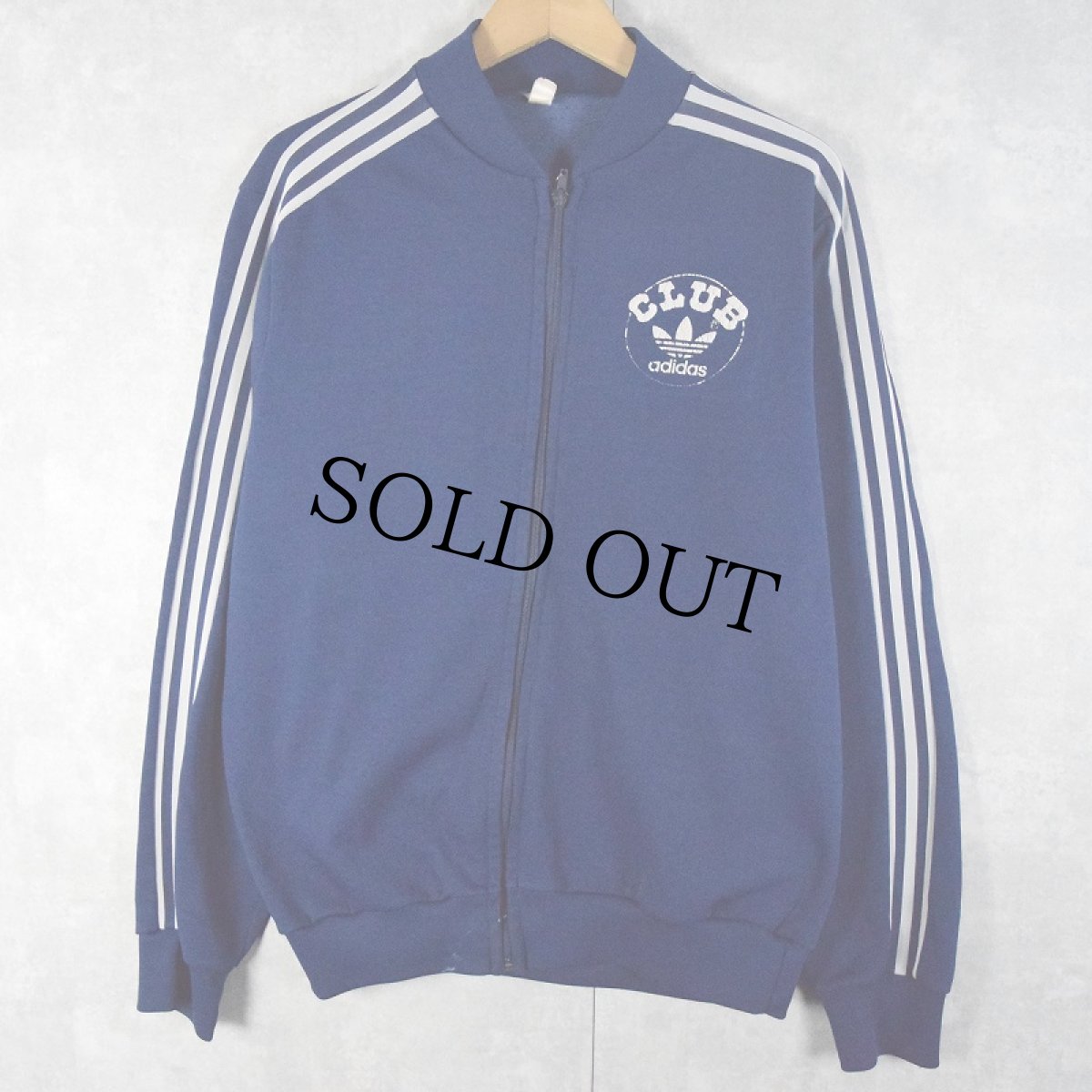 画像1: 70's adidas "CLUB adidas" フロッキープリント トラックジャケット NAVY (1)