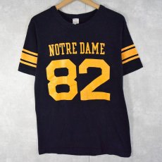 画像1: 80's Champion トリコタグ USA製 "NOTRE DAME 82" ラバープリントTシャツ NAVY L (1)