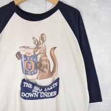 画像1: 70's FOSTER'S LAGER ポケット付き ビールメーカー ラグランTシャツ L (1)