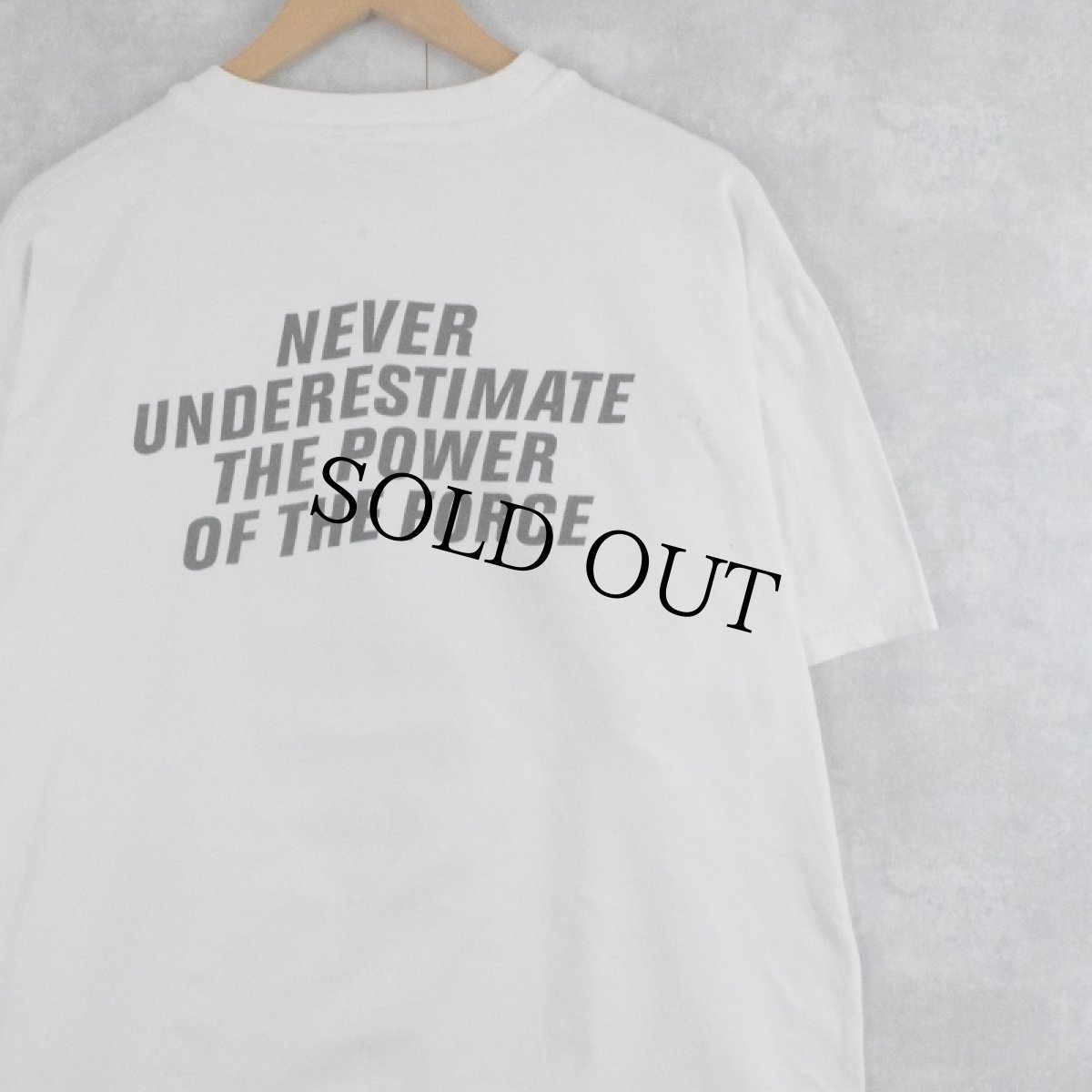 画像2: 90's STAR WARS "NEVER UNDERSTIMATE THE POWER OF THE FORCE" 映画プリントTシャツ XL (2)