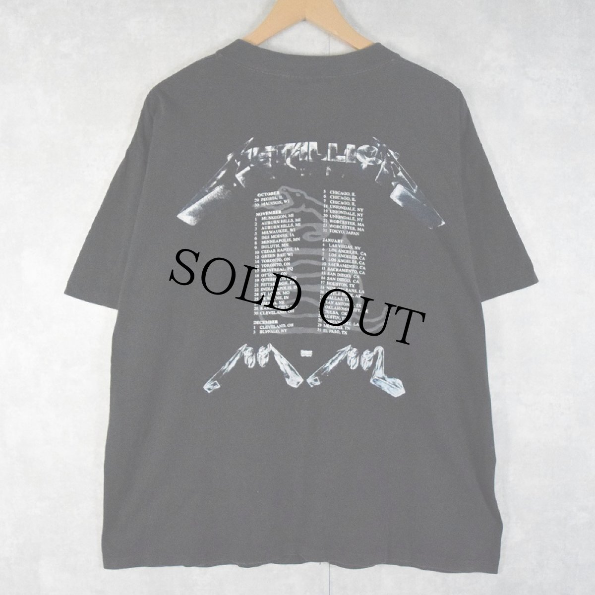 画像2: 90's METALIICA USA製 ヘヴィメタルバンドツアーTシャツ XL (2)
