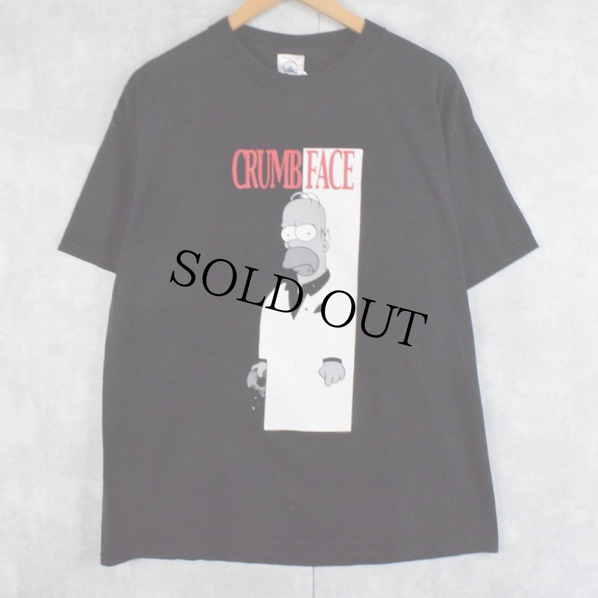 画像1: 2000's THE SIMPSONS "CRUMBFACE" 映画パロディ キャラクタープリントTシャツ BLACK L (1)