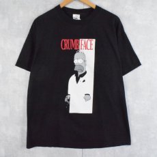 画像1: 2000's THE SIMPSONS "CRUMBFACE" 映画パロディ キャラクタープリントTシャツ BLACK L (1)