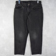 画像1: 90's Levi's 550 USA製 "サルファブラック" ブラックデニムパンツ W28 (1)