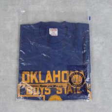 画像2: 60's Champion C中ランタグ "OKLAHOMA BOYS STATE" フロッキープリントTシャツ DEADSTOCK L (2)