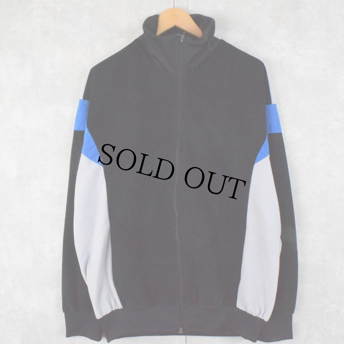 画像2: 70〜80's FRANCE製 "ESCRIME RODEZ" フロッキープリント 切り替えデザイン ベロアジップジャージ SIZE4 (2)