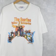 画像1: 2000's THE BEATLES "Yellow Submarine" ロックバンド アニメプリントTシャツ L (1)