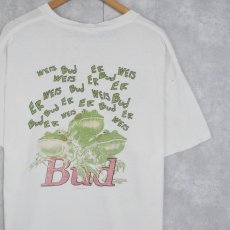 画像1: 90's Budweiser "Bud" カエルイラスト ビールメーカープリントTシャツ XL (1)