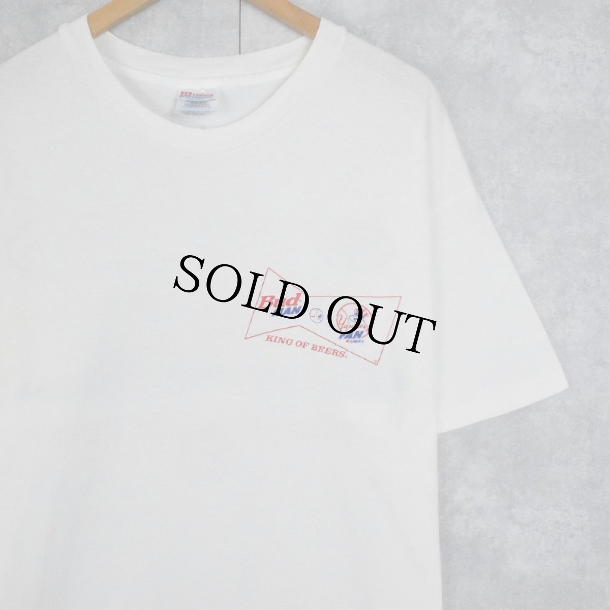 画像2: 90's Budweiser "BUD MAN Yankees FAN" ビールメーカープリントTシャツ XL (2)