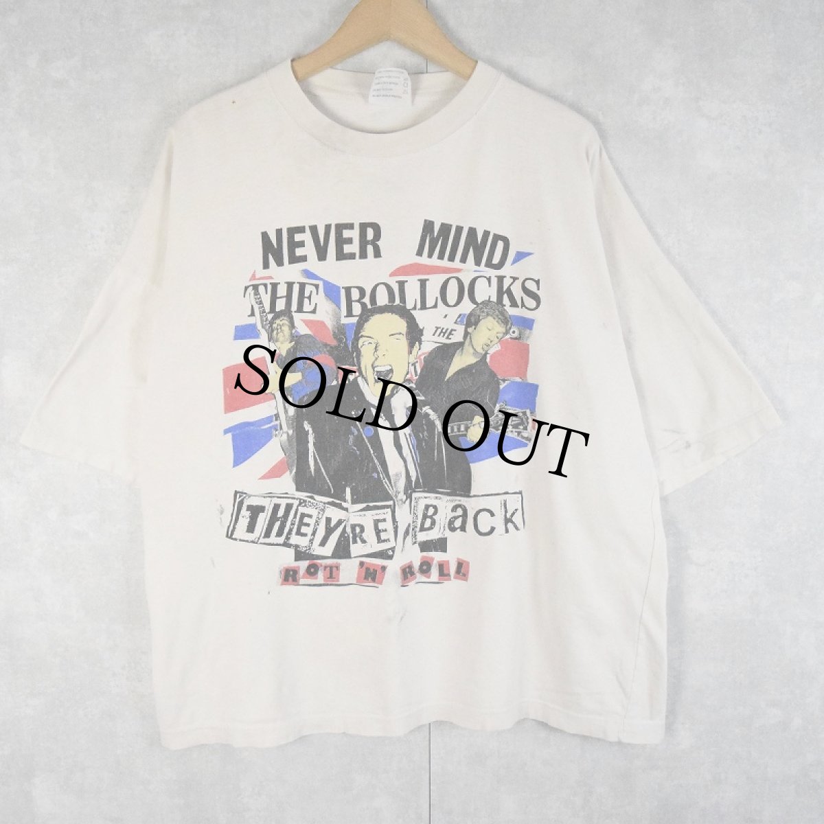 画像1: 90's〜 ブート Sex Pistols "NEVER MIND THE BOLLOCKS" パンクロックバンドTシャツ XL (1)