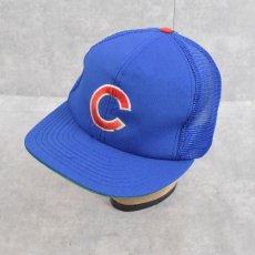 画像1: 80〜90's Chicago Cubs MLBチームロゴ刺繍 メッシュキャップ LARGE (1)