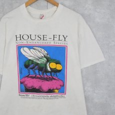 画像1: 90's ARMSTRONG USA製 "HOUSE-FLY" イラストプリントTシャツ XL (1)
