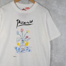 画像1: 90's Pablo Picasso “Flower in Vase” アートプリントTシャツ XL DEADSTOCK (1)