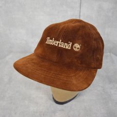 画像1: 90's Timberland USA製 ロゴ刺繍 スエードキャップ (1)