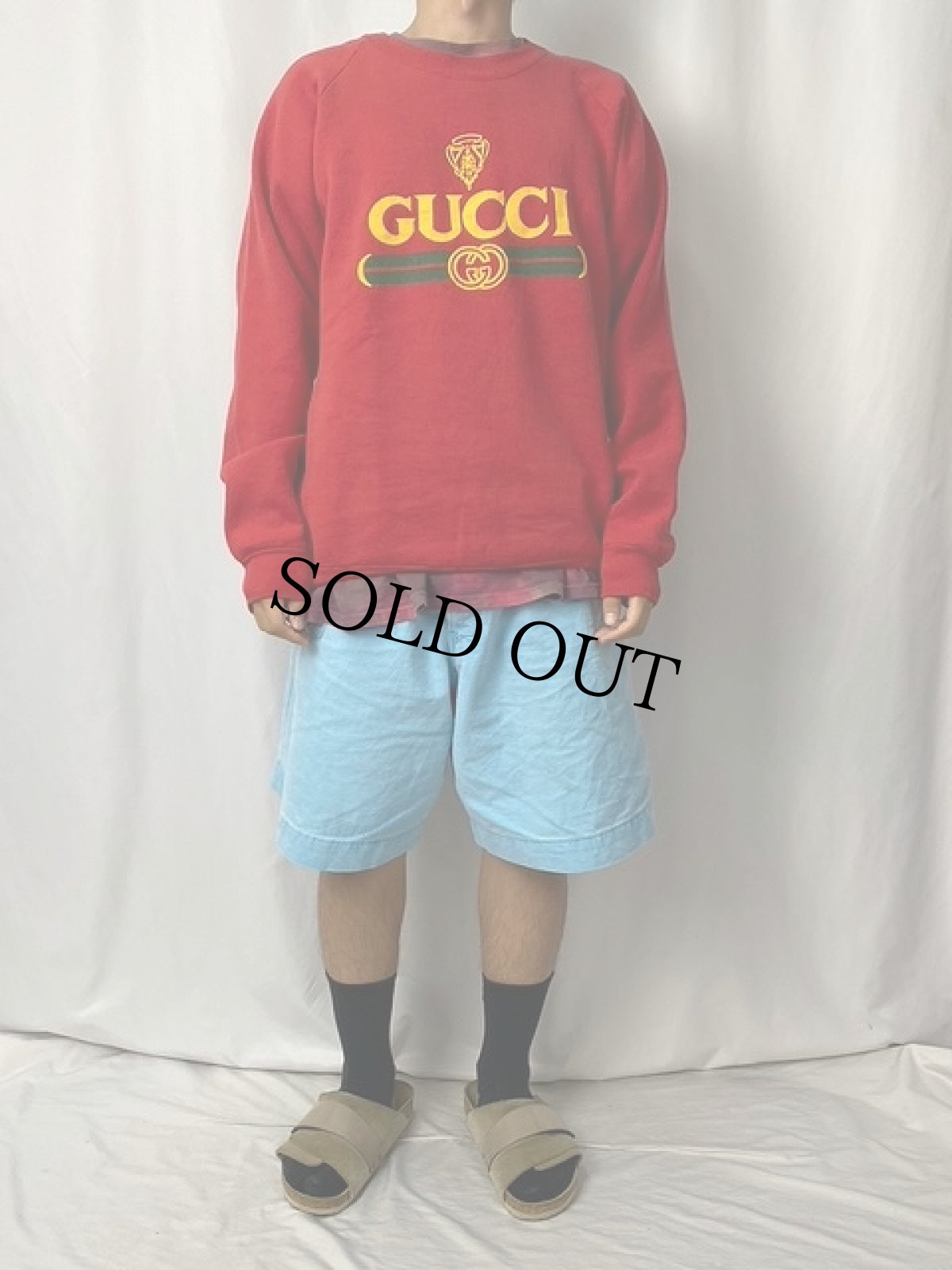 画像2: 90's ブート GUCCI USA製 ロゴプリントスウェット XL (2)