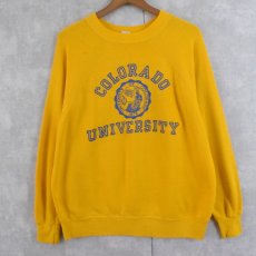 画像1: 80's USA製 "COLORADO UNIVERSITY" プリントラグランスウェット L (1)