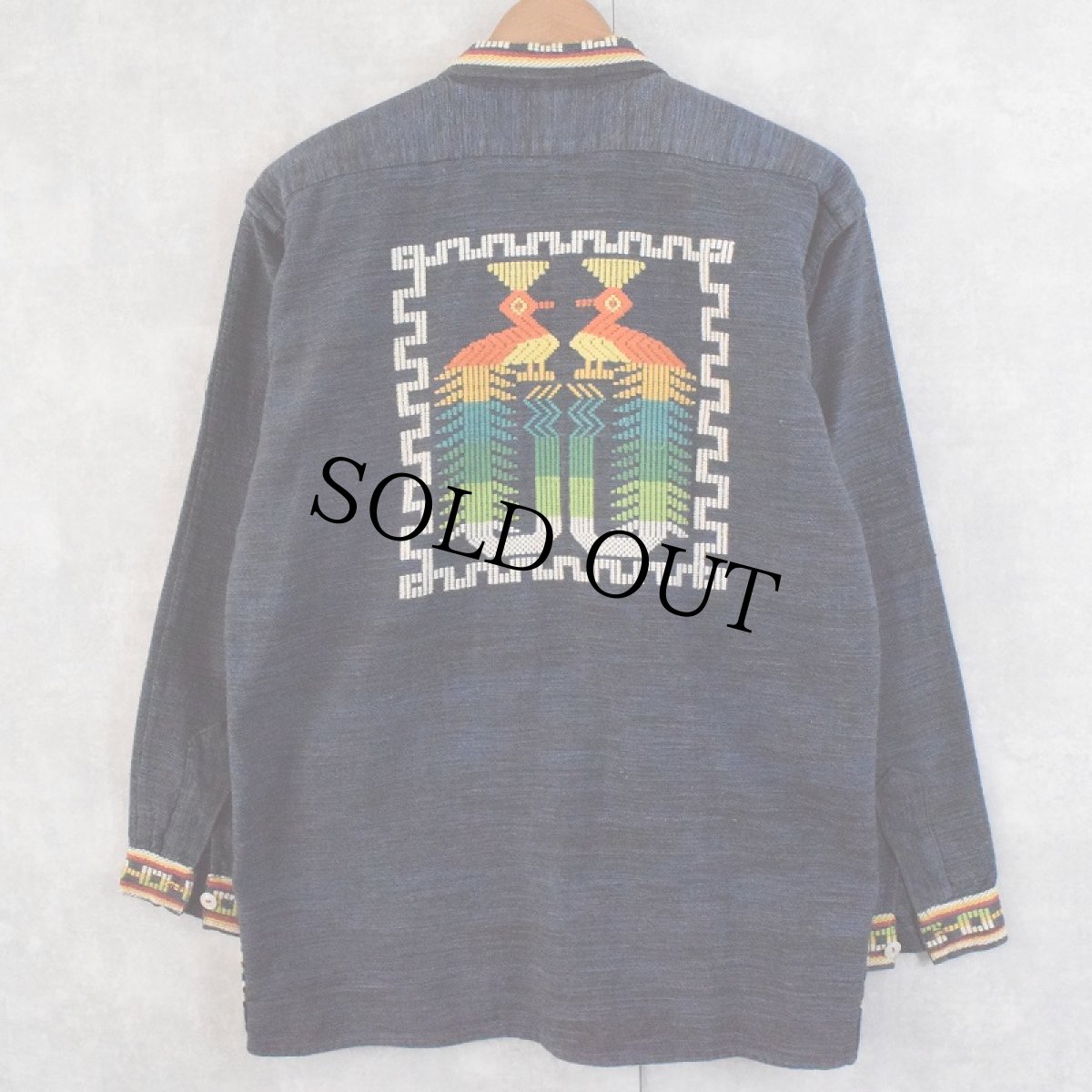 画像2: 60〜70's グアテマラシャツ NAVY (2)