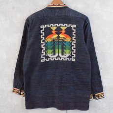 画像2: 60〜70's グアテマラシャツ NAVY (2)