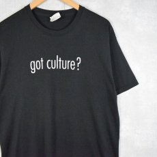 画像1: "got culture?" パロディプリントTシャツ L (1)