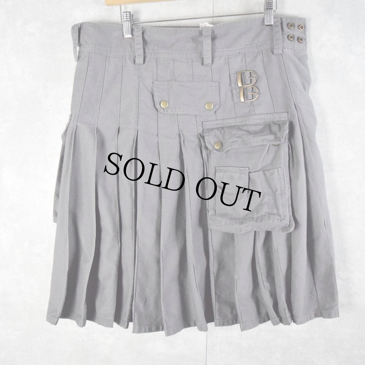 画像2: ポケットデザイン キルトスカート SIZE32 (2)